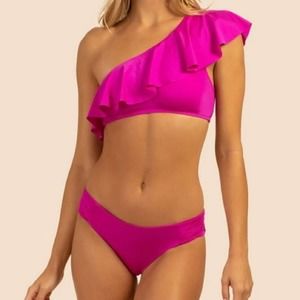 Trina Turk Pink One-Shoulder Bikini